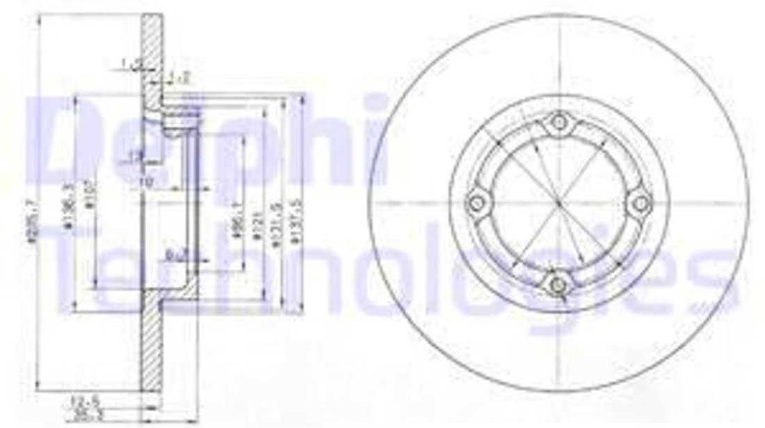 Disc frana punte fata (BG3551 DELPHI) CHEVROLET,DAEWOO,FSO