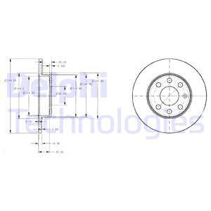 Disc frana punte fata (BG3567 DELPHI) OPEL,VAUXHALL