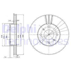 Disc frana punte fata (BG3596 DELPHI) NISSAN