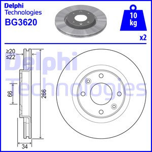 Disc frana punte fata (BG3620 DELPHI) Citroen,Citroen (DF-PSA),DS,OPEL,PEUGEOT,VAUXHALL