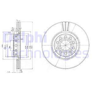 Disc frana punte fata (BG3657 DELPHI) AUDI,SEAT,SKODA,VW