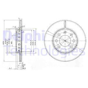 Disc frana punte fata (BG3658 DELPHI) AUDI,VW