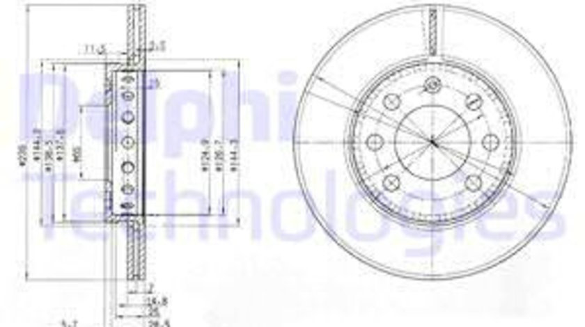 Disc frana punte fata (BG3658 DELPHI) AUDI,VW