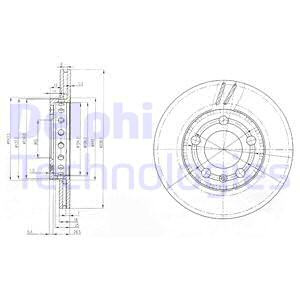 Disc frana punte fata (BG3695 DELPHI) SKODA,VW