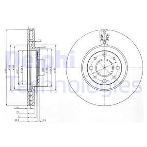 Disc frana punte fata (BG3699 DELPHI) ALFA ROMEO,CHRYSLER,FIAT,LANCIA