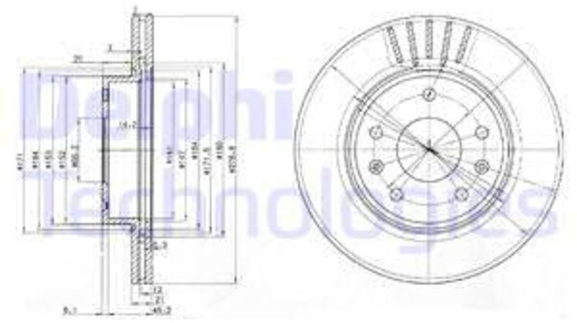 Disc frana punte fata (BG3702C DELPHI) LAND ROVER