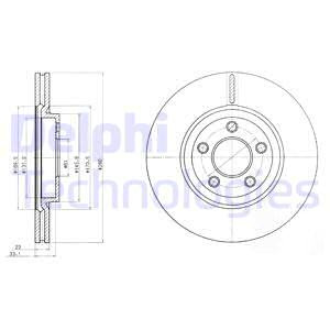 Disc frana punte fata (BG3704 DELPHI) CHRYSLER