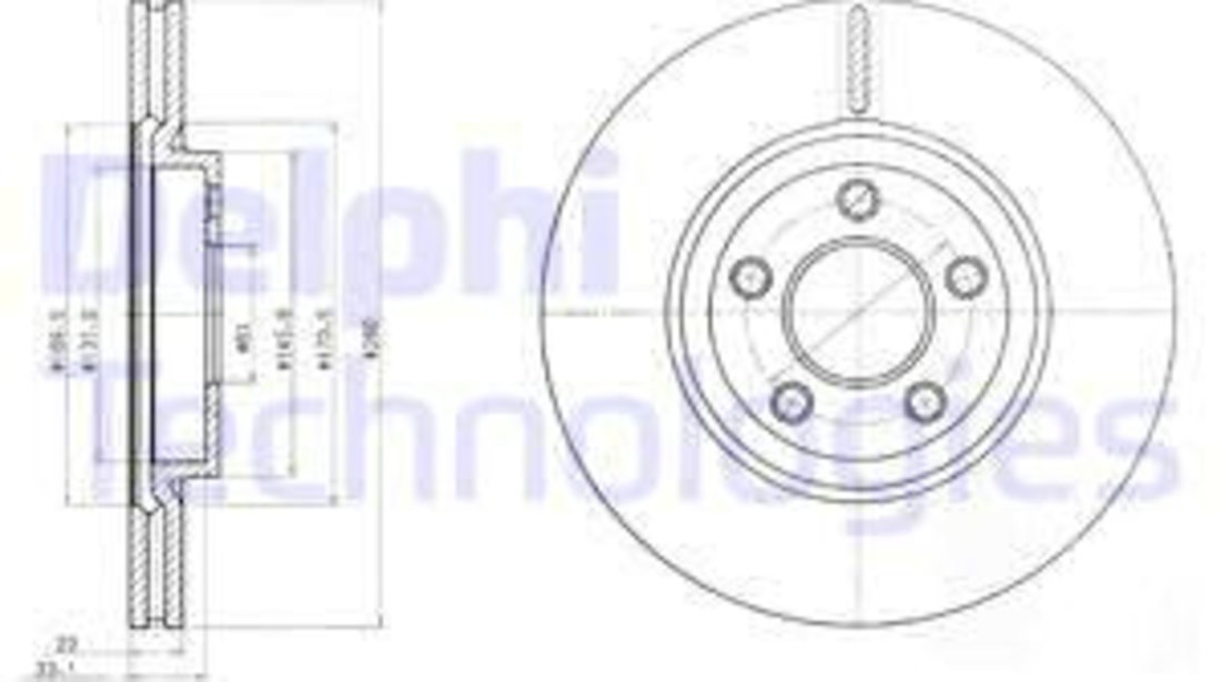 Disc frana punte fata (BG3704 DELPHI) CHRYSLER