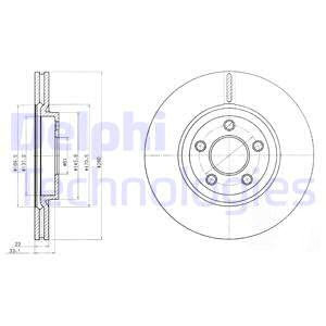 Disc frana punte fata (BG3704 DELPHI) CHRYSLER