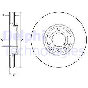 Disc frana punte fata (BG3713C DELPHI) FIAT,OPEL,SAAB,VAUXHALL
