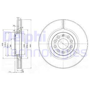 Disc frana punte fata (BG3714 DELPHI) AUDI,SEAT