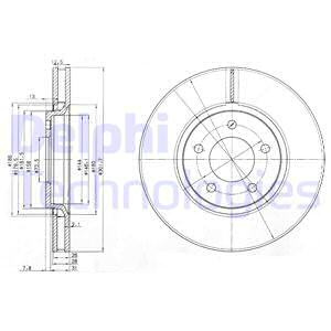 Disc frana punte fata (BG3716 DELPHI) CHRYSLER,DODGE,JEEP