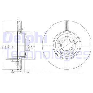 Disc frana punte fata (BG3719 DELPHI) FORD,SEAT,VW