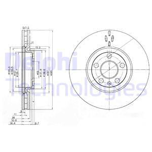 Disc frana punte fata (BG3740 DELPHI) Citroen,FIAT,LANCIA,PEUGEOT