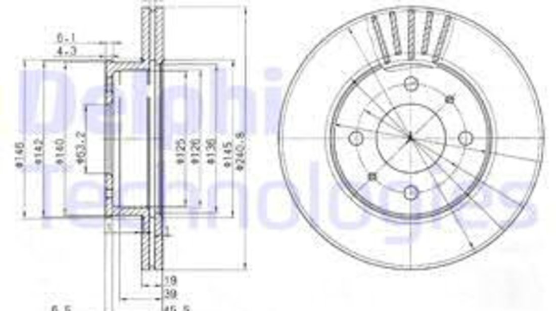 Disc frana punte fata (BG3749 DELPHI) HYUNDAI