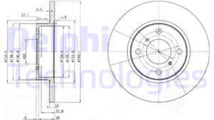 Disc frana punte fata (BG3769 DELPHI) OPEL,SUZUKI,VAUXHALL