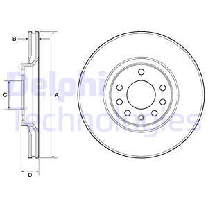Disc frana punte fata (BG3770C DELPHI) OPEL,SAAB,VAUXHALL