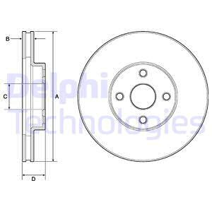 Disc frana punte fata (BG3780 DELPHI) TOYOTA,TOYOTA (FAW)