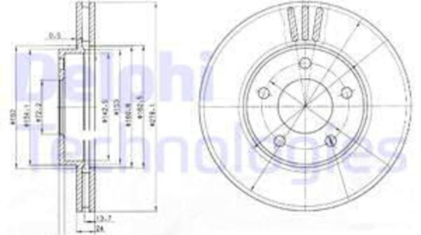 Disc frana punte fata (BG3792 DELPHI) FORD,FORD USA,MAZDA