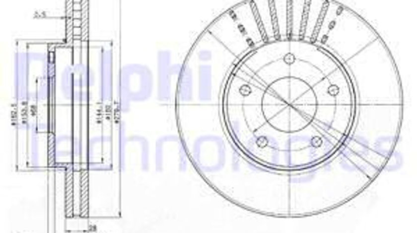 Disc frana punte fata (BG3816 DELPHI) NISSAN