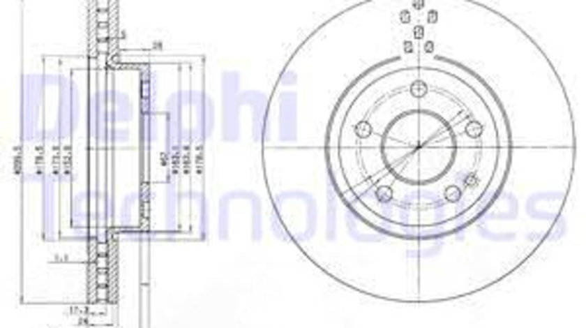 Disc frana punte fata (BG3838 DELPHI) MERCEDES-BENZ