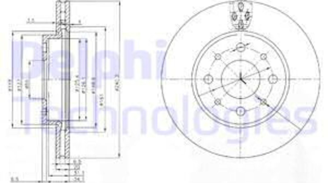 Disc frana punte fata (BG3839 DELPHI) FIAT,FORD