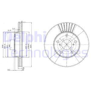 Disc frana punte fata (BG3856 DELPHI) TOYOTA