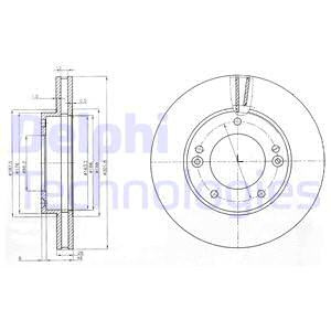 Disc frana punte fata (BG3858 DELPHI) KIA