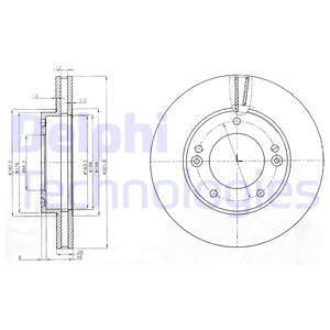 Disc frana punte fata (BG3858 DELPHI) KIA