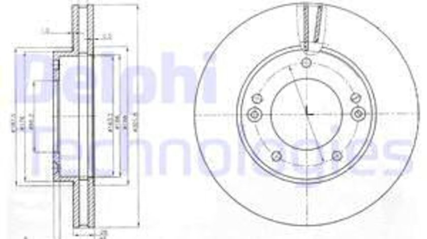 Disc frana punte fata (BG3858 DELPHI) KIA