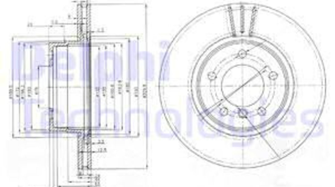 Disc frana punte fata (BG3870 DELPHI) BMW