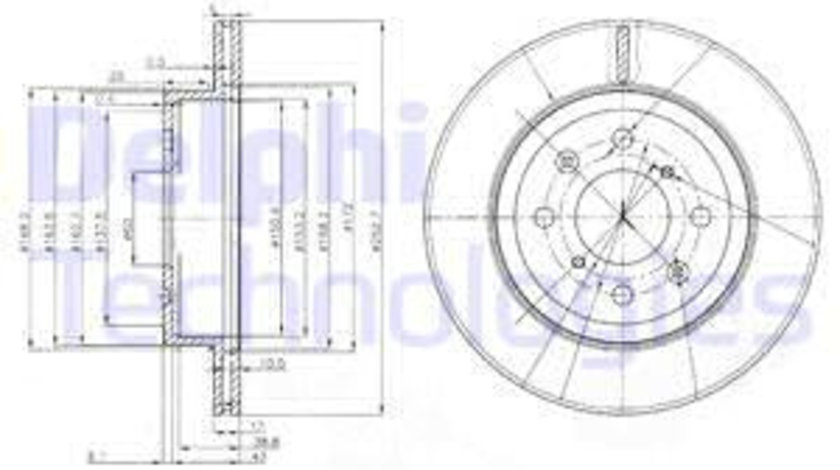 Disc frana punte fata (BG3884 DELPHI) OPEL,SUBARU,SUZUKI,VAUXHALL