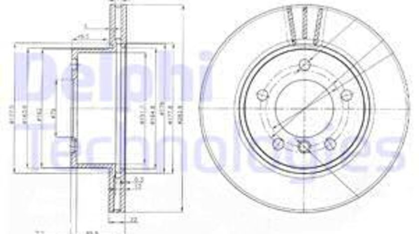 Disc frana punte fata (BG3899C DELPHI) BMW