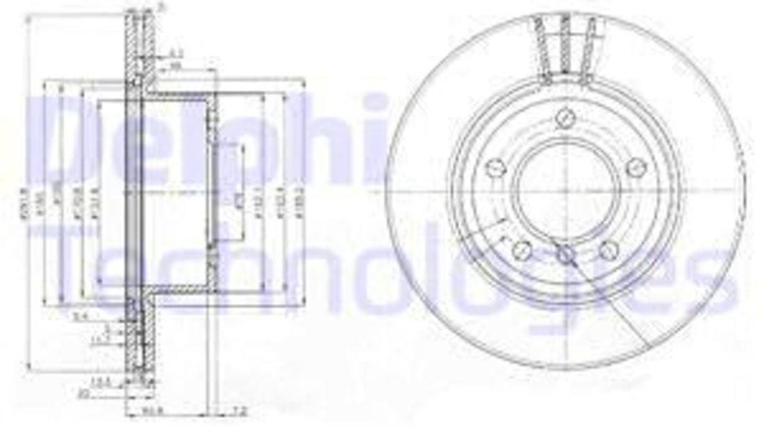 Disc frana punte fata (BG3900C DELPHI) BMW,BMW (BRILLIANCE)