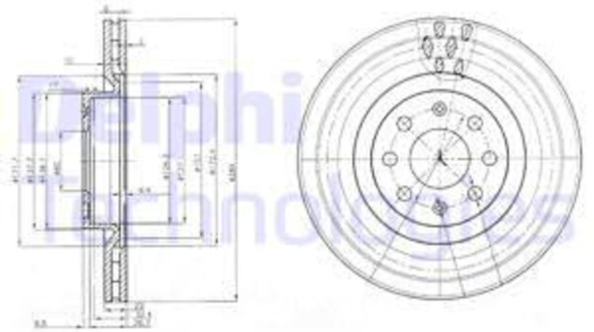 Disc frana punte fata (BG3944 DELPHI) FIAT,OPEL,VAUXHALL