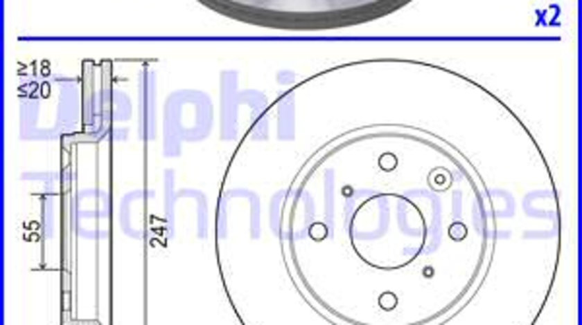 Disc frana punte fata (BG3976 DELPHI) Citroen,PEUGEOT,TOYOTA