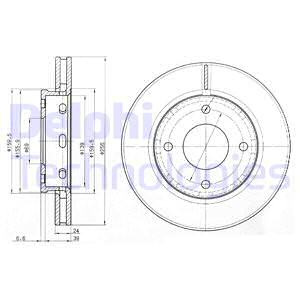 Disc frana punte fata (BG3987 DELPHI) MITSUBISHI,SMART