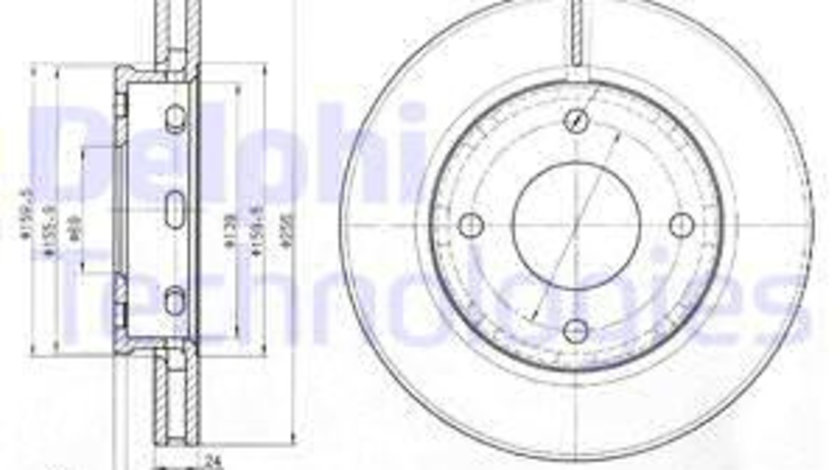 Disc frana punte fata (BG3987 DELPHI) MITSUBISHI,SMART