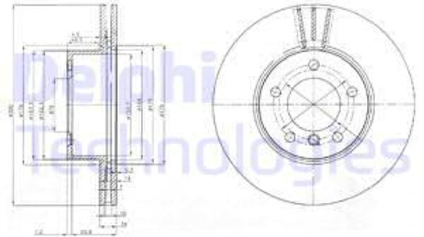 Disc frana punte fata (BG3998C DELPHI) BMW,BMW (BRILLIANCE)