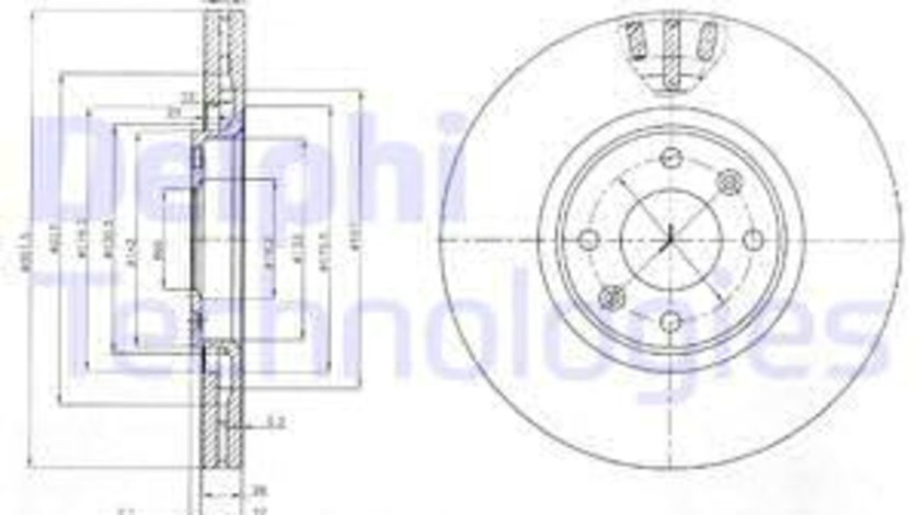 Disc frana punte fata (BG4002 DELPHI) Citroen,DS (CAPSA),PEUGEOT,PEUGEOT (DF-PSA)