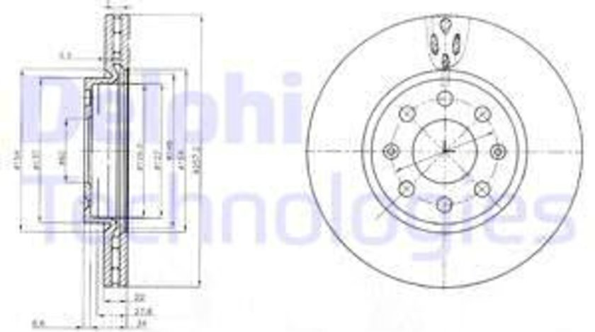 Disc frana punte fata (BG4004 DELPHI) FIAT,OPEL,VAUXHALL