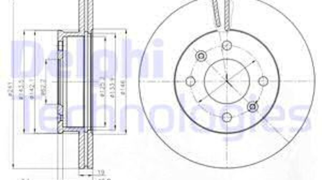 Disc frana punte fata (BG4009 DELPHI) HYUNDAI