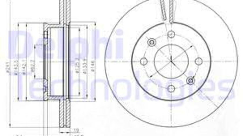 Disc frana punte fata (BG4009 DELPHI) HYUNDAI