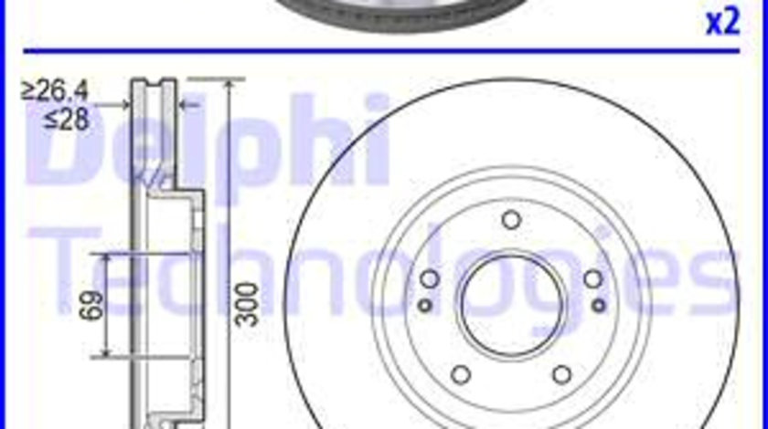 Disc frana punte fata (BG4011 DELPHI) HYUNDAI,KIA