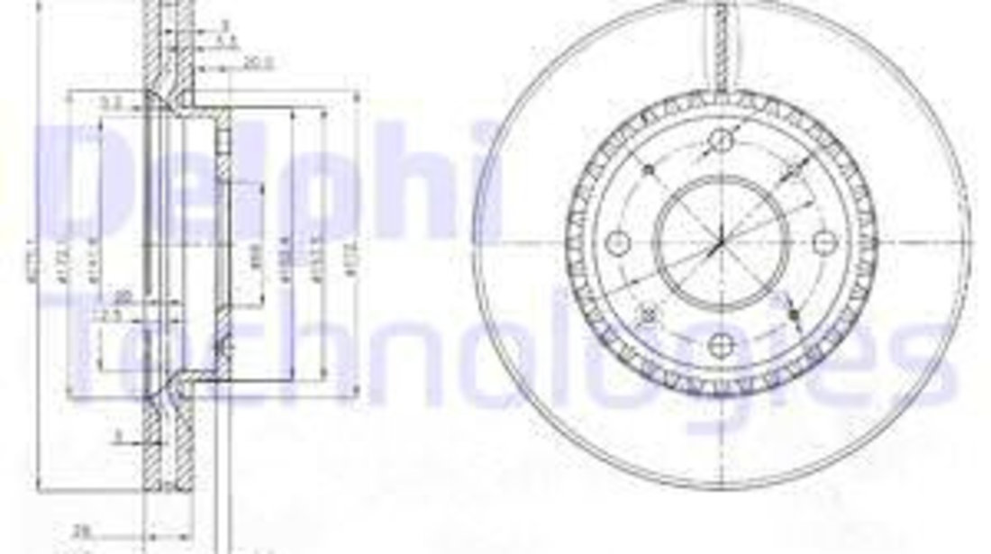 Disc frana punte fata (BG4016 DELPHI) KIA,KIA (DYK)