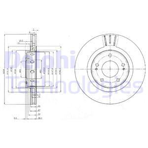 Disc frana punte fata (BG4038C DELPHI) Citroen,MITSUBISHI,PEUGEOT