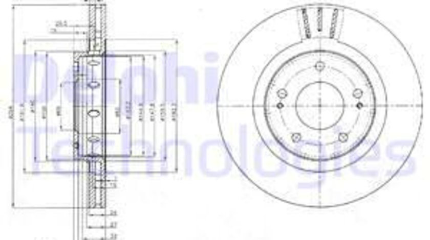 Disc frana punte fata (BG4038C DELPHI) Citroen,MITSUBISHI,PEUGEOT