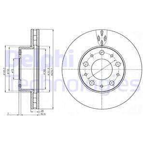 Disc frana punte fata (BG4059 DELPHI) Citroen,FIAT,PEUGEOT