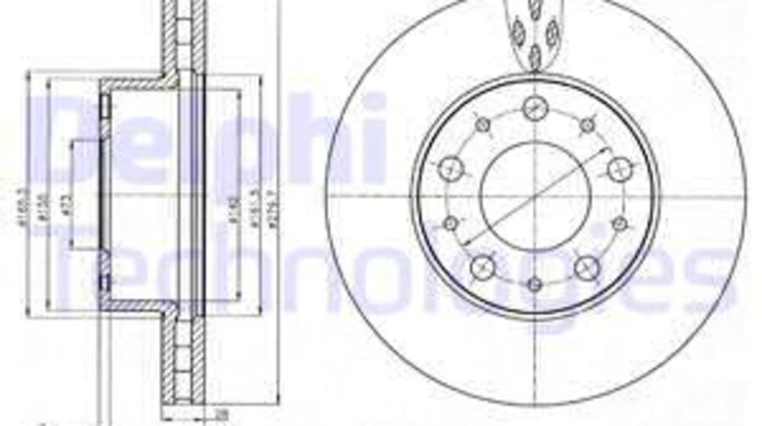 Disc frana punte fata (BG4059 DELPHI) Citroen,FIAT,PEUGEOT