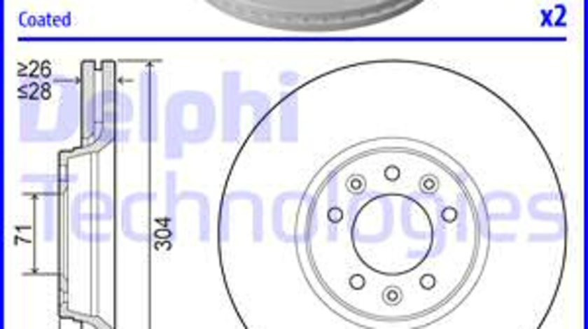 Disc frana punte fata (BG4083C DELPHI) Citroen,FIAT,PEUGEOT,TOYOTA